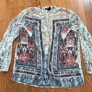 Aztec Design Chiffon Blouse